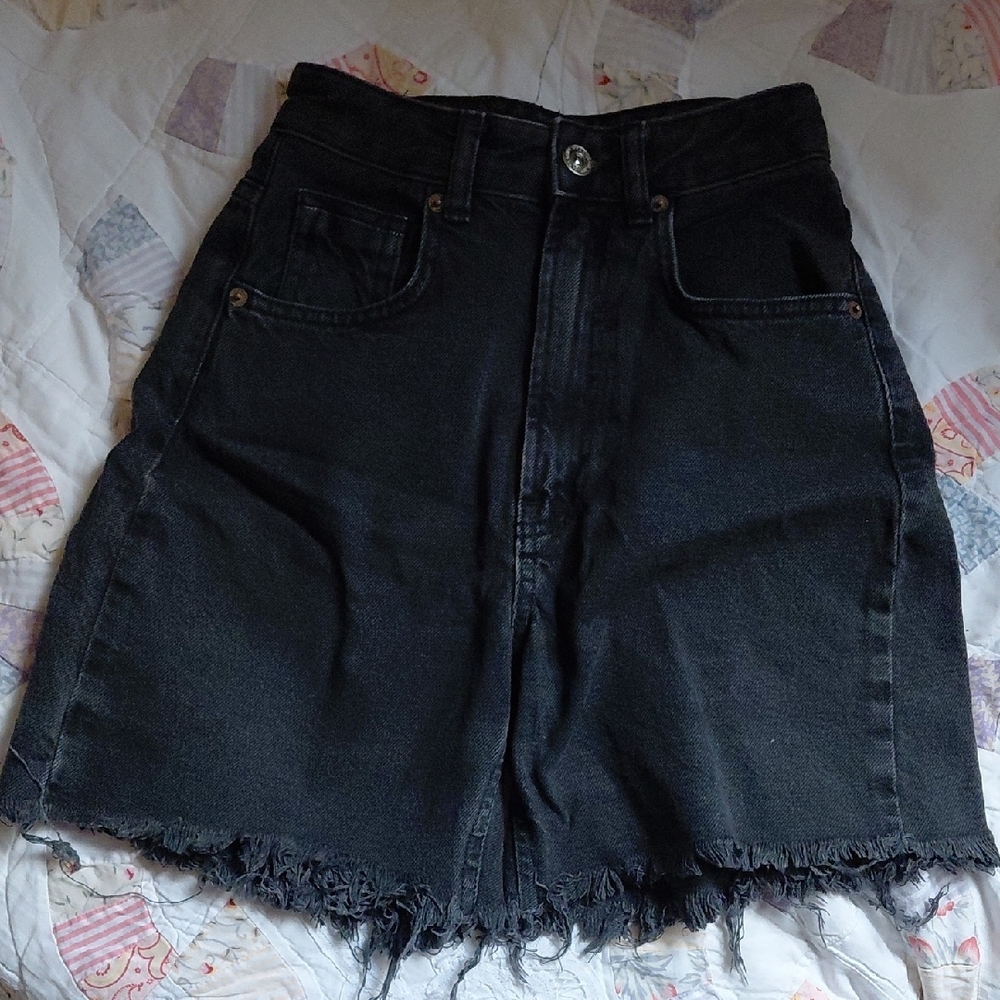 Women's Black Denim Shorts